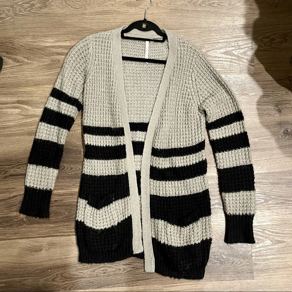 Gray & black cardigan sweater